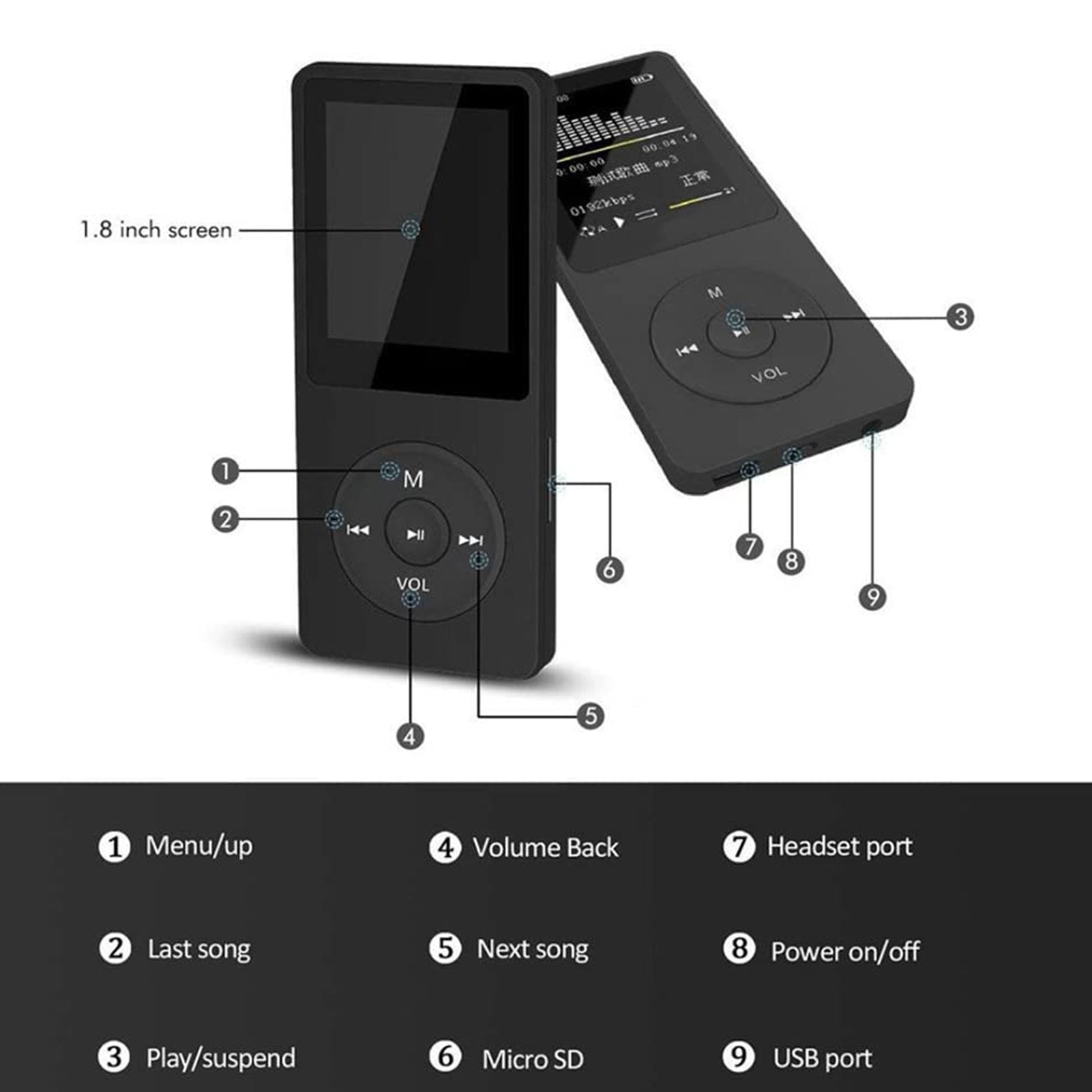 AUDIOCULAR M61 Portable Mp3 Music Player