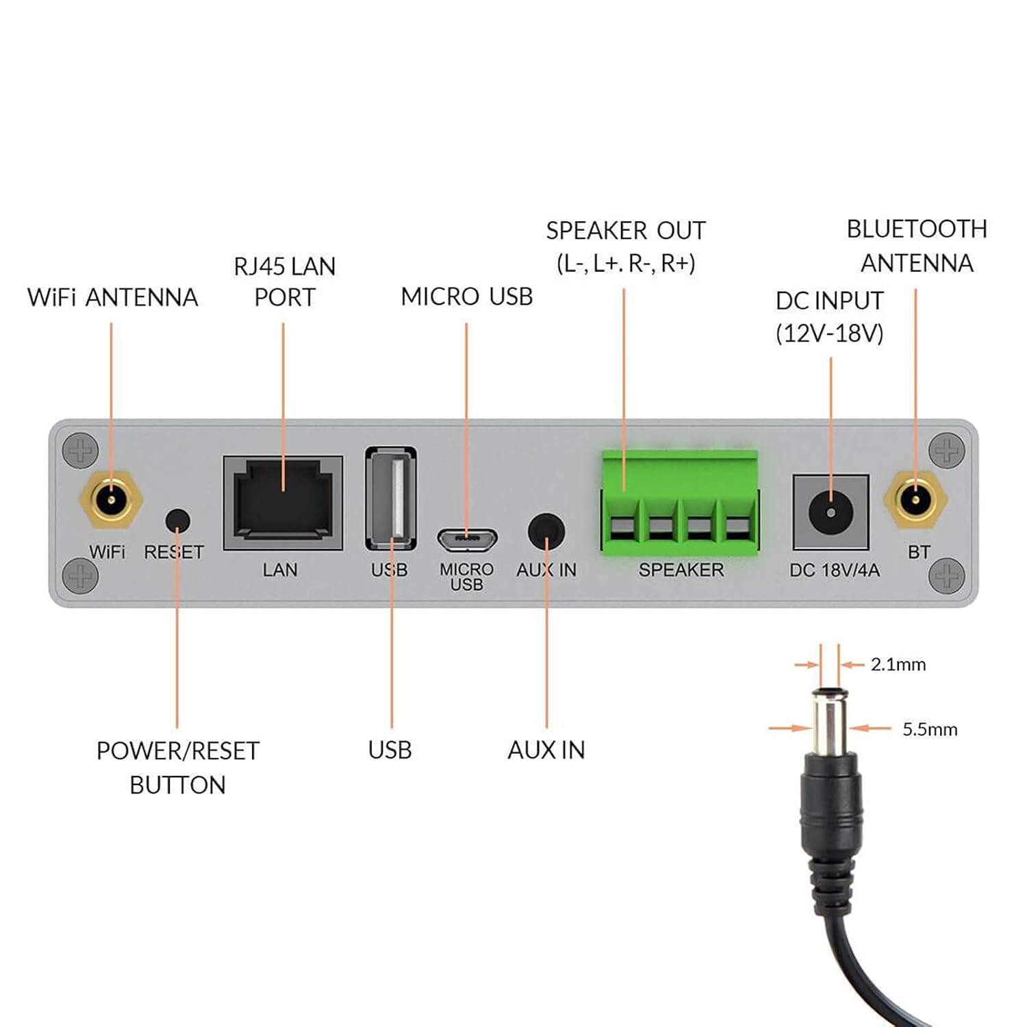 Arylic A30+ 30W x 2 WiFi Mini Stereo Amplifier for Speakers with Spotify, AirPlay, Multiroom