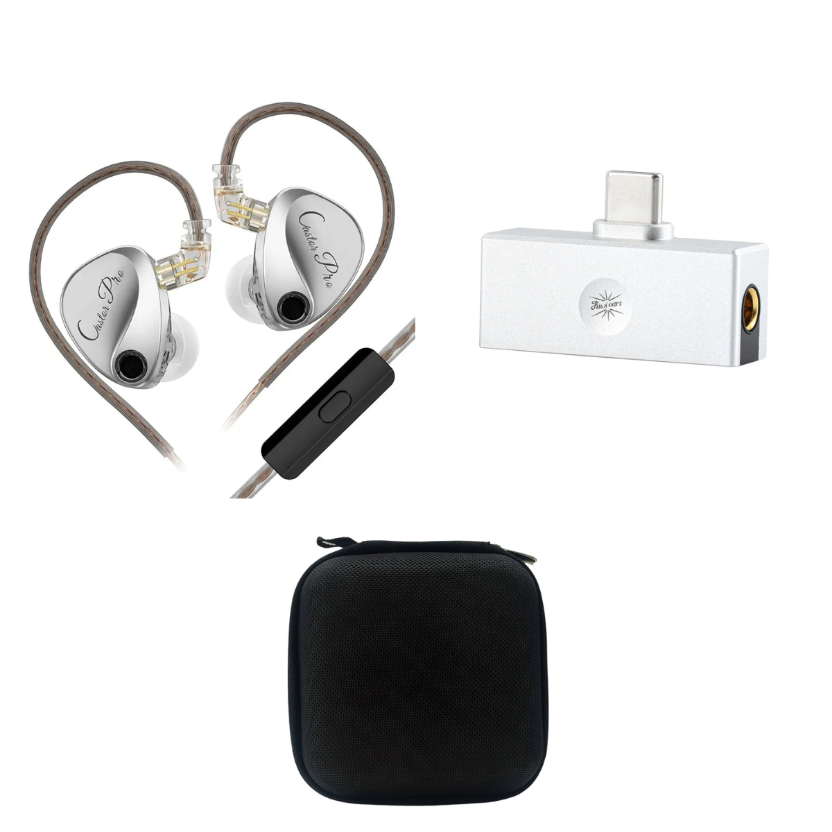 KZ Castor Pro IEM With Mic, Kiwi Ears Allegro Mini Portable DAC & EarAudio Carry Case