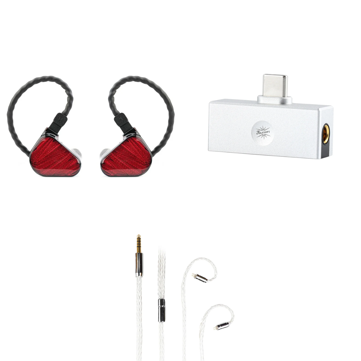 Truthear x Crinacle ZERO:RED IEM, Kiwi Ears Allegro Mini DAC & Audiocular C04 16-Core 4.4mm Balanced Cable