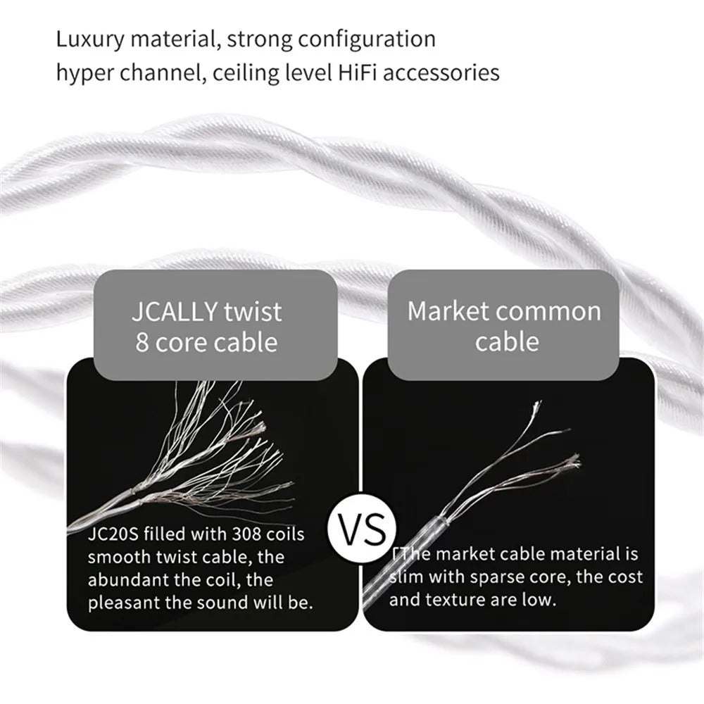 JCALLY JC20S 8-Core OFC Silver Plated Cable With Mic